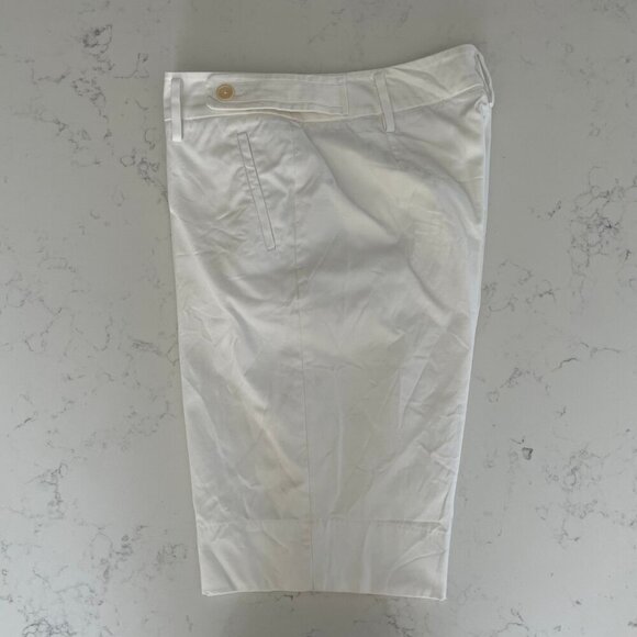 Faconnable 4 Pocket Lined Cotton Bermuda Shorts Designed in France White Sz 10 - Picture 3 of 13